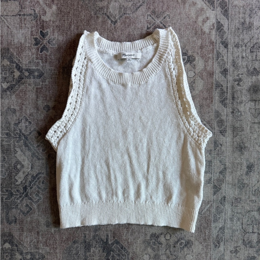 Madewell Crochet-trip Crop Tank Top